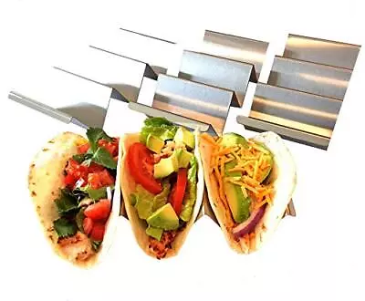 Stainless Steel Taco Holders With Handles Hold 3 Tacos Each 4 • $16.15