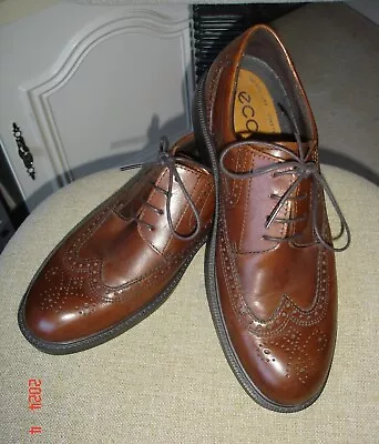 Pair Mens New Ecco Leather Casual Lace-up Shoes Colour Brown Size Uk8 • £20