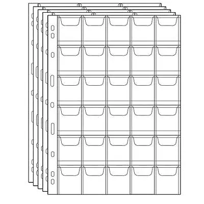 Coin Collecting Pages 5 Sheets 30 Pockets Standard 9Hole Coin Pocket Inserts • £9.41