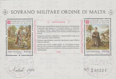 Sovereign Military Order Of Malta Souvenir Sheet Year 1979 Control # 240224. CTO • $1.95