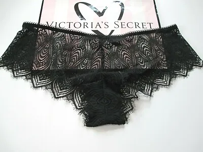 VICTORIA'S SECRET VERY SEXY Black Lace Cheeky Panty S M L Fringe Trim VS • $16.99