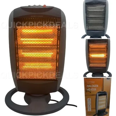£99.99 • Buy DAEWOO 1200W Portable Oscillating Halogen Heater Home Office Electric 3 Settings