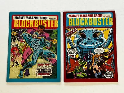 The Inhumans BLOCKBUSTER Marvel UK Comic Magazine Black Bolt 2pc Lot Marvelmania • $40