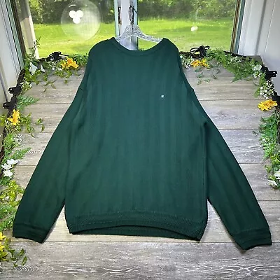 Chaps Ralph Lauren Sweater Size XXL Men Heavyweight Knit Green Hand Framed Thick • $18.99