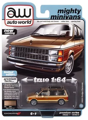 2023 AUTO WORLD 1:64 *PREMIUM 1A* Beige 1984 Dodge Caravan Mini Van NIP • $9.99