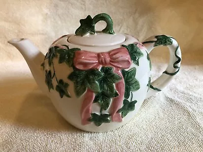 Mary Ann Baker Otagiri Teapot With Ivy And Bow Hand Painted  Japan  • $7.49