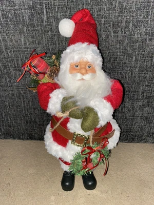 £15.99 • Buy Santa Father Christmas Standing Figurine With Sack Of Presents And Wreath 18 Ins