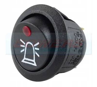 12v Volt Red Led Illuminated Mini Round Rocker Switch On/off Beacon Symbol • £4.99