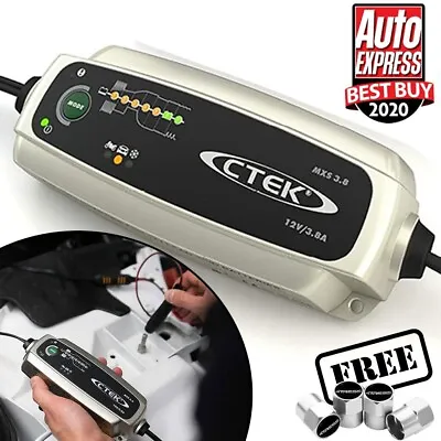 CTEK MXS 3.8 12v 3.8A Car Van 4x4 7 Stage Automatic Smart Battery Charger +Caps✅ • £78.55