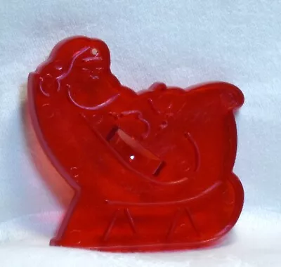 Rare Vintage HRM Red Plastic Cookie Cutter - Santa In Sleigh Christmas Reindeer • $7.95