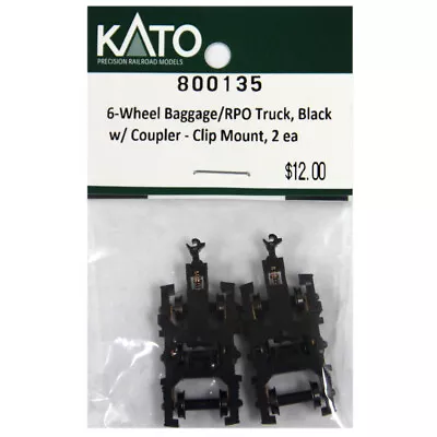 NEW Kato 800135 6-Wheel Baggage/RPO Trucks With Coupler (2) N Scale FREE US SHIP • $19.99