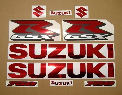 Decals For Suzuki GSXR 750 Custom Chrome Red Stickers Graphics Set Emblems Gsx-r • $66