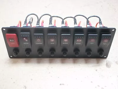 Switch Panel Boat 8 Rocker Switch 8 Breaker Prewired Psbc81bk Carling Contura  • $312.45