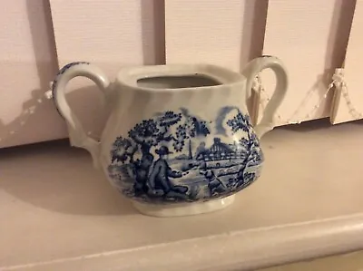 The Hunter By Myott - Blue/White Handled Sugar Bowl  - Vintage Ceramics - No Lid • £4.99