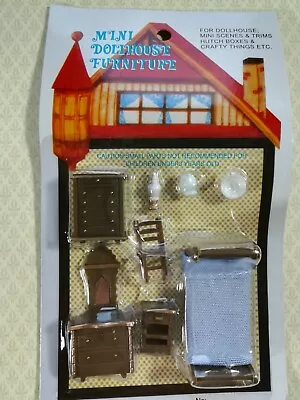 Dollhouse Miniature 1/4  Quarter Scale Bedroom Set Bed Dresser Chair 1:48 • $5.25