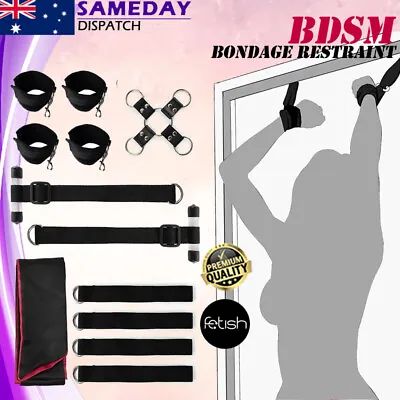 BDSM Over The Door Restraint Ankle Handcuffs Bondage Fetish Kit  Adult Sex Toy • $36.99