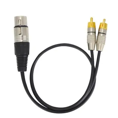 XLR Female To RCA Male Y Splitter Cable Audio Patch Cord Adapter • £4.87