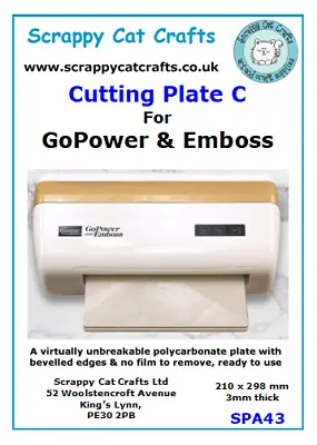 Cutting Plate C For GoPower & Emboss By Scrappy Cat : SPA43 • £14.99