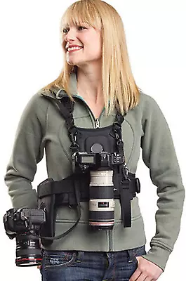 Dual Camera Harness SK-MSP01 Multi Carrying Chest Vest System With ... • $54.99