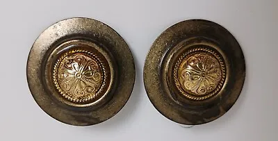Vintage Goldtone Brass Round Statement Pierced Earrings 1.50  Unmarked • $14.85