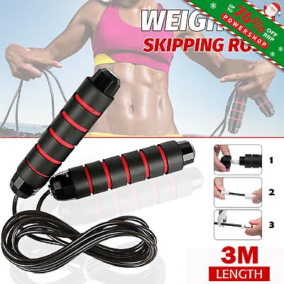 Skipping Jump Rope Fast Speed Adjustable Cardio Gym Exercise Weight Lose Fitness • $4.99