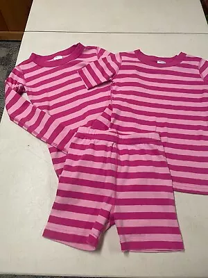 Hanna Andersson Organic Cotton Striped 3 Pc Girls  Pajamas  120  6  7 • $18.75