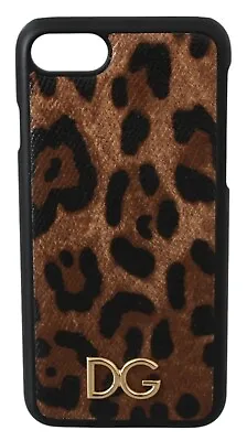 DOLCE & GABBANA Phone Case Cover Brown Leopard DG Logo IPhone 7-8 RRP $180 • $44.50