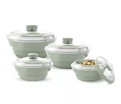 £44.77 • Buy 4PC Plastic Hot Pot Thermal Insulated Casserole Food Warmer Serving Dish Green