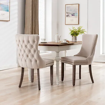 Lux Grey/Beige/Blue Velvet Kitchen Dining Chairs Set 2 4 6 Bedroom Office Chairs • £159.99