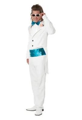 80's Prom Date - White Tux - Turquoise/Fuchsia - Costume - Adult - 2 Sizes • $79.99