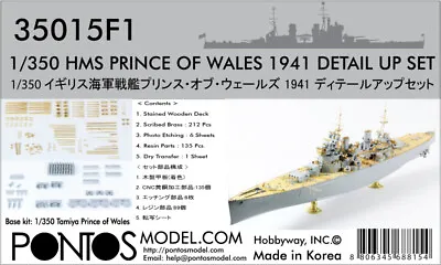 £130.53 • Buy Pontos Model 1/350 HMS Prince Of Wales 1941 Super Upgrade Set For Tamiya Kit