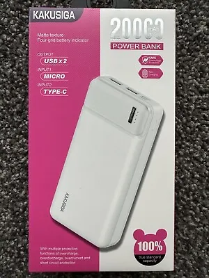 $10 • Buy White Portable Battery 20000mAh Power Bank Phone Charger Charger