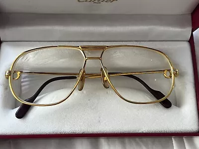 MUST DE CARTIER TANK GLASSES FRAMES VINTAGE ORIGINAL 1988 Gold Plated • $700