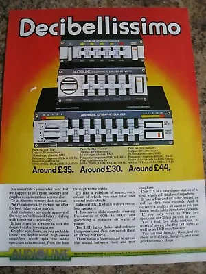 Decibellissimo Audioline Graphic Equalizer Car Radi Advert Approx A4 Size File B • £1.99