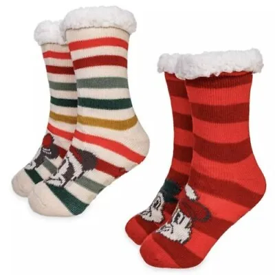 Disney Mickey Mouse And Friends Christmas Slipper Sock Set For Adults New • £43.29