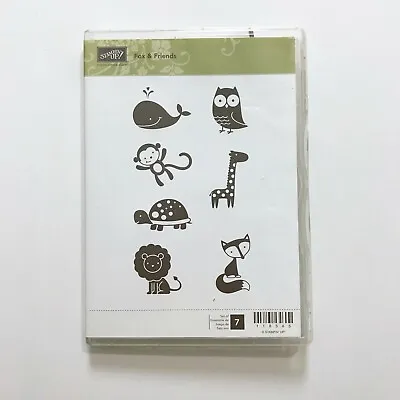 Stampin Up Fox And Friends Rubber Stamp Set - Owl Whale Monkey Giraffe Turtle • $12.95