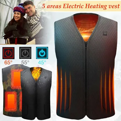 $21.99 • Buy Men Women Heated Vest Winter Body Warm Electric USB Jacket Thermal Heating Coat