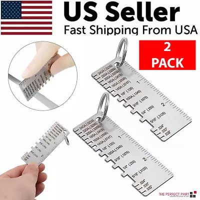 2PCS Thickness Gage Sheet Metal Gauge Measuring Tool Wire Gauge Stainless Steel • $7.98