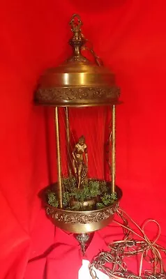 Vintage 1970s Greek Goddess Hanging Mineral Oil Rain Drip Lamp Working A Santini • $280