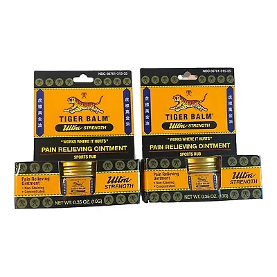 Tiger Balm Ultra Strength 2-Pack Sports Rub Pain Relieving Ointment 0.35 Oz • $21.85