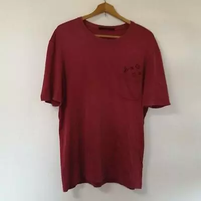 LOUIS VUITTON Monogram Pocket T-shirt Size L  Bordeaux Auth Men Used From Japan • $359.87