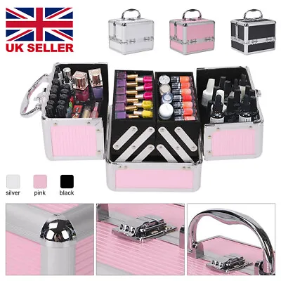 £17.99 • Buy Aluminium Hard Make Up Travel Storage Box Cosmetic Beauty Vanity Case Organiser