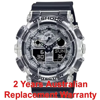 Casio G-shock Watch Ga-100 Ga-100skc-1a Translucent Camouflage Black 2y Warranty • $179.99