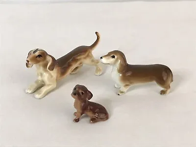 Vintage Miniature Ceramic Dachshund Dog Lot Of 3 • $15.99