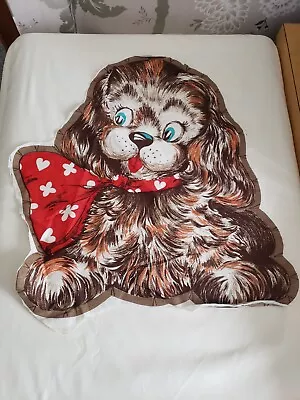 Vintage Cut And Sew Fabric Panel Brown Puppy Dog Pillow Toy Cocker Spaniel 17in • $16.99