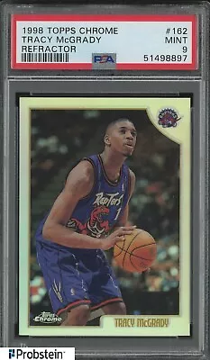 1998-99 Topps Chrome Refractor #162 Tracy McGrady Toronto Raptors PSA 9 MINT • $31