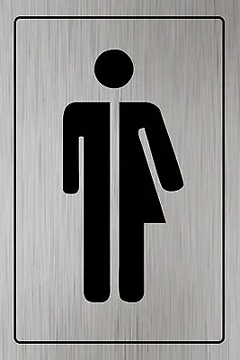 Toilet Door Sign Loo Lavatory Gender Neutral UnisexTransgender Self Adhesive • £7.19