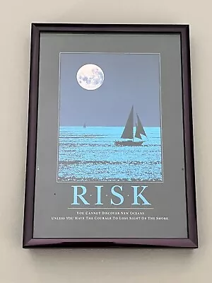 RISK Motivational Picture And Phrase 5x7 Framed • $9
