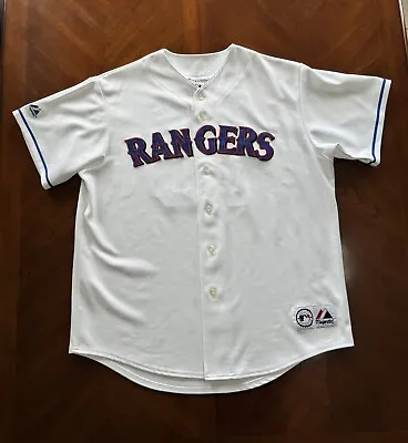 TEXAS RANGERS Vintage Michael Young Authentic Majestic Jersey Adult Size XL • $58