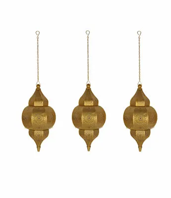 Moroccan Style Hanging Lamp Ceiling Metal Pendant Chandeliers Lighting 3 Pcs Lot • $351.03